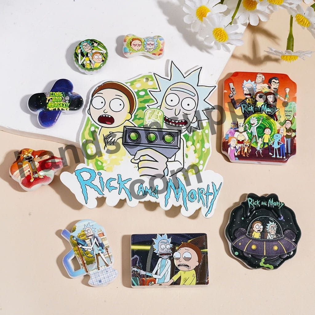 Crazy Scientist Cartoon Character Series, Space Adventure Theme Acrylic Beads, Assorted Shapes, Random Mix