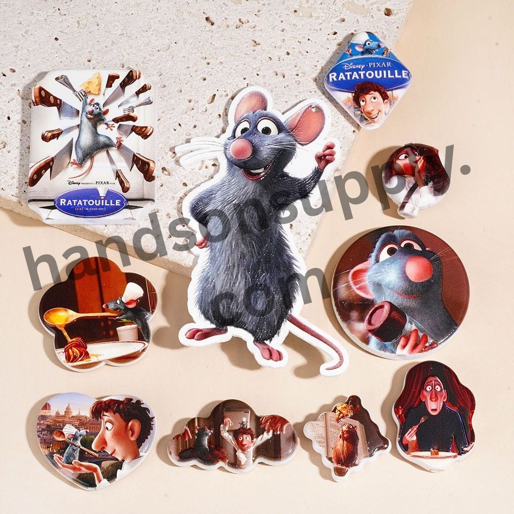 Cute Chef Mouse Cartoon Character Series, Acrylic Beads for Pendants, Assorted Shapes, Random Mix