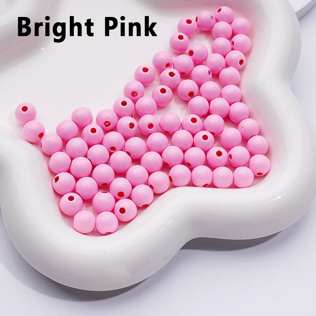 Vibrant Mini Round Acrylic Beads – Multi-Color Baking Stoving Varnish, 7MM