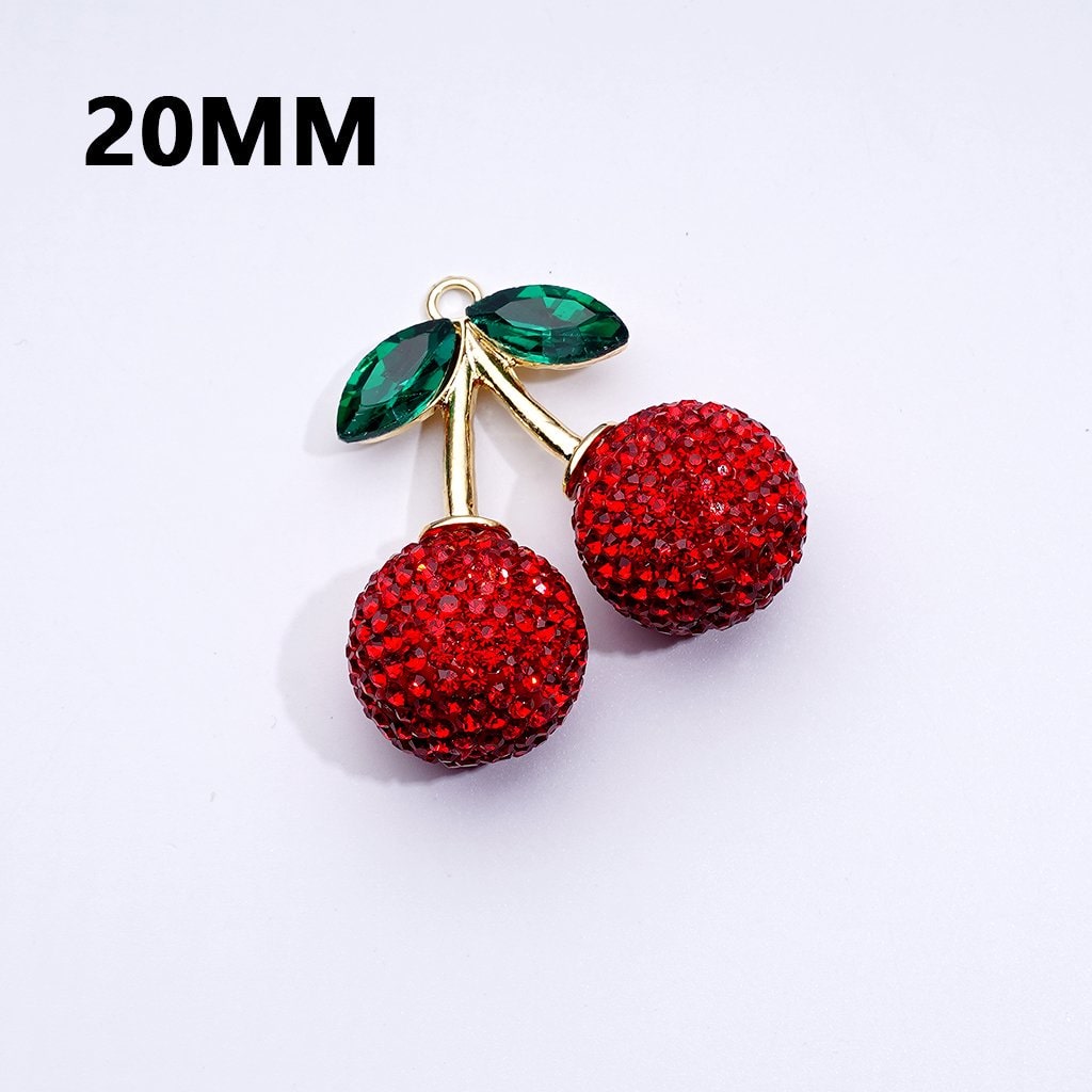 Gold Alloy Strawberry Pendants – Vibrant Multi-Color Clay Charms for Jewelry, Available in 12MM, 14MM, 16MM & 20MM