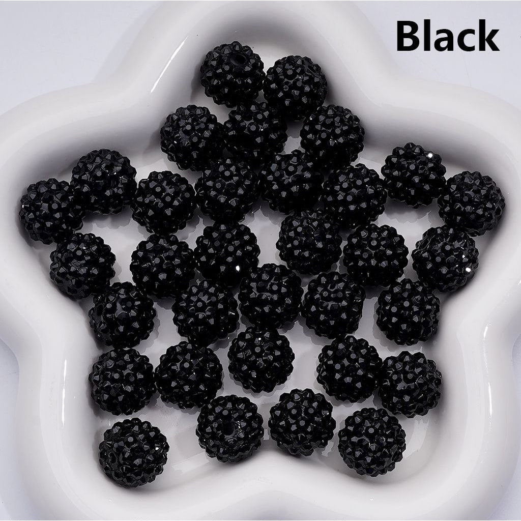 Waxberry Ball Acrylic Beads Clear Round Design with 16MM Rhinestone Sparkle Finish