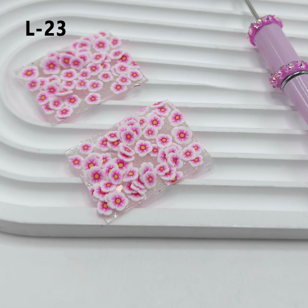 Pink Flowers for Pen Wraps Tapes with Mini DIY Bling Bling Clear Rhinestones, Around 40*28MM, 78pcs in 1 Sheet, Please Read the Description