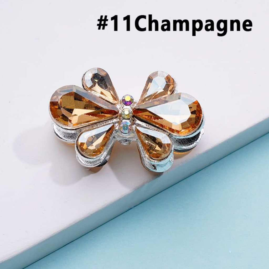 Delicate Fancy Silver Alloy Bowknot Flower with Colorful & AB Rhinestones Beads, Around 28*18MM