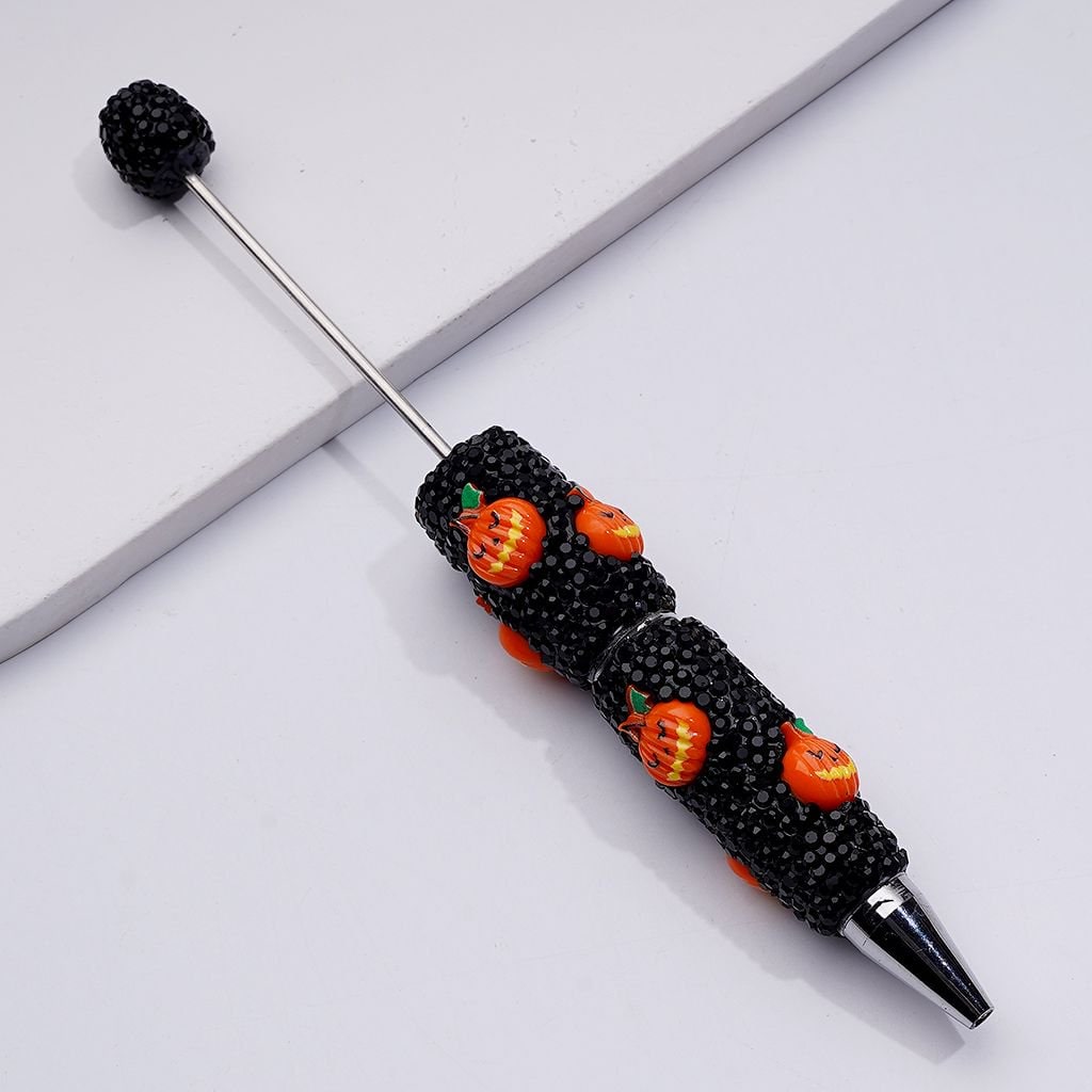 Ghost Pumpkin Clown Halloween Series Black Rhinestones Beadable Clay Pens