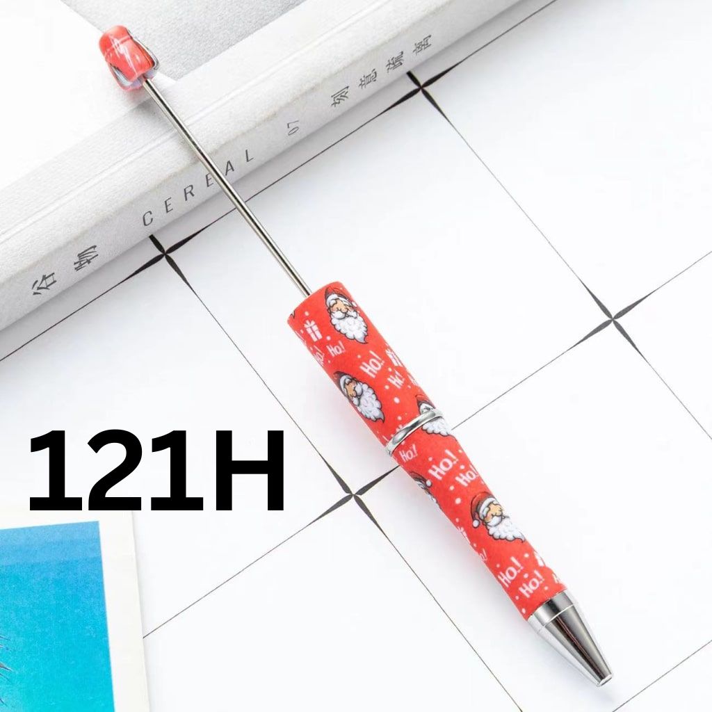 Santa Printed Lovely Red Color Christmas Beadable Pens Number 121H