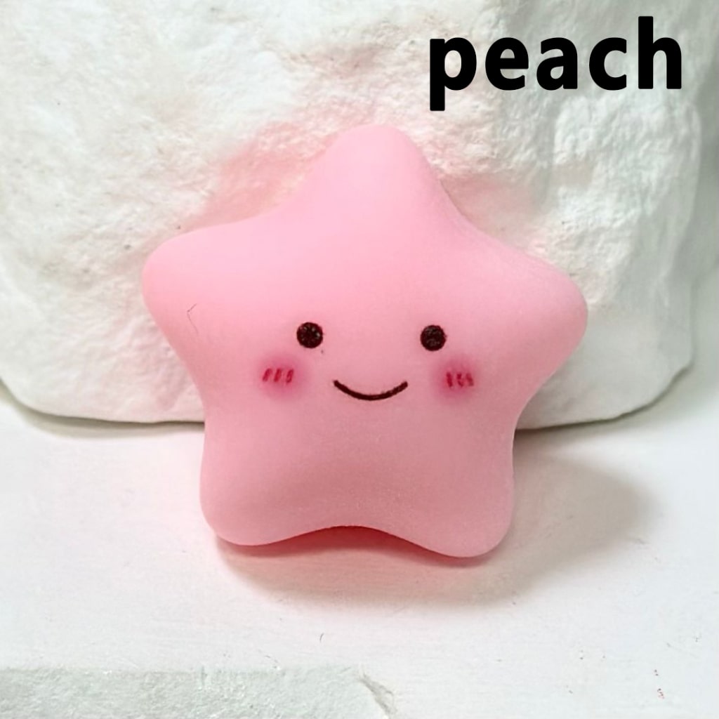 Smile Face Solid Color Star Acrylic Beads, Around 24*23MM