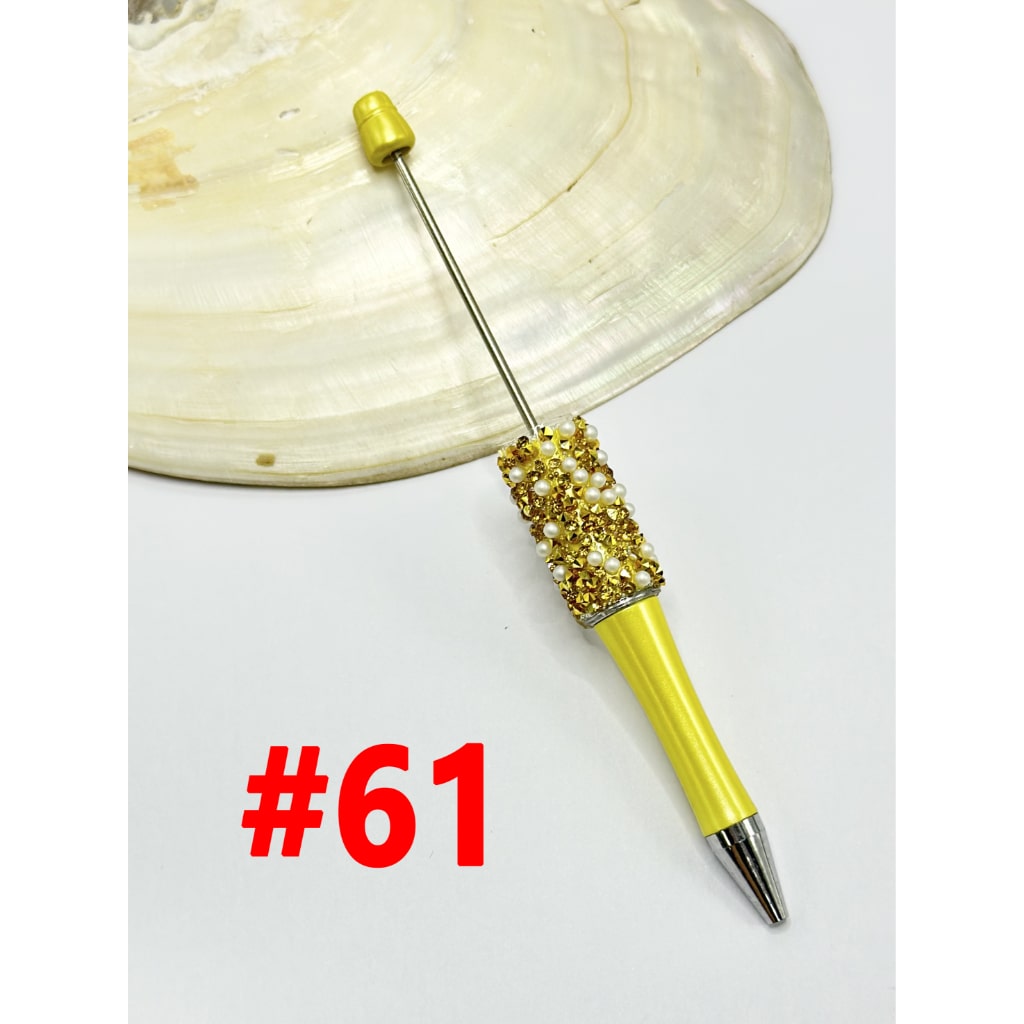 White Pearls Diamond Shape Solid Color Rhinestones Beadable Pens