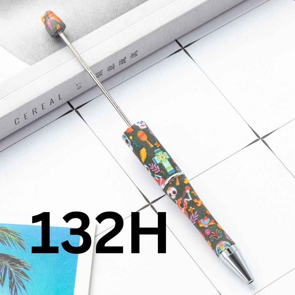 Lovely Flower Printed Colorful Beadable Pens Number 132H