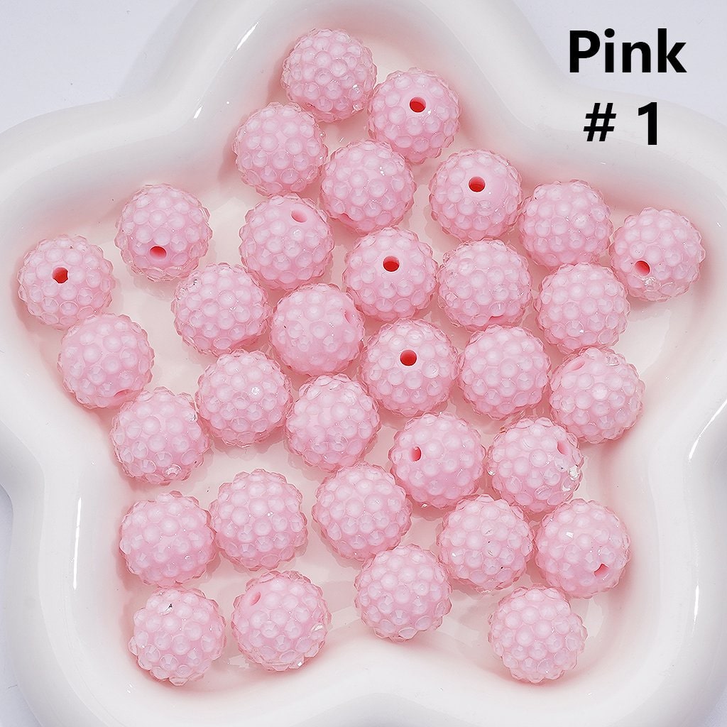 Waxberry Ball Acrylic Beads Clear Round Design with 16MM Rhinestone Sparkle Finish