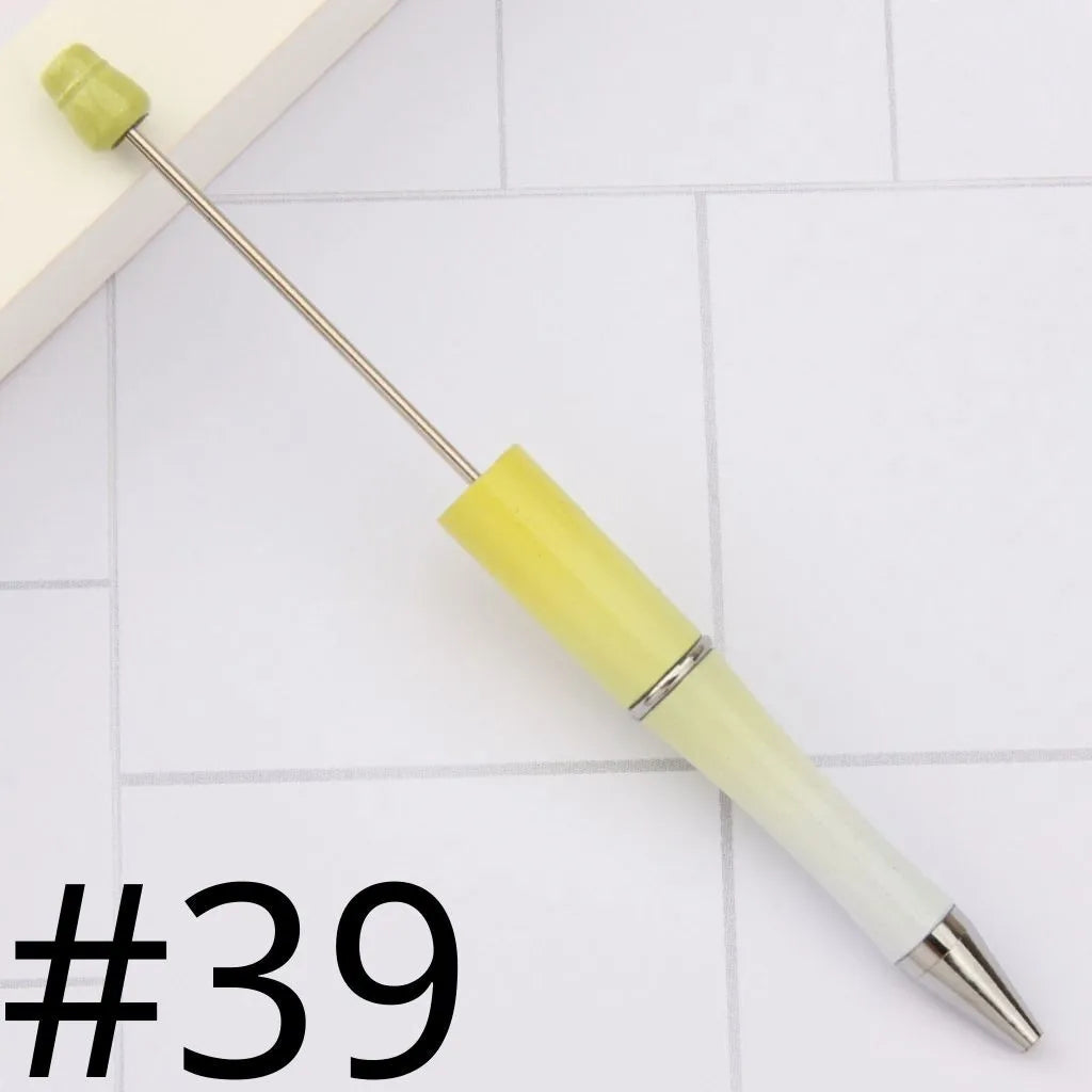Colorful Plastic Beaded Pens in Solid, Ombre Gradient, and Neon Shades, READ THE DESCRIPTION