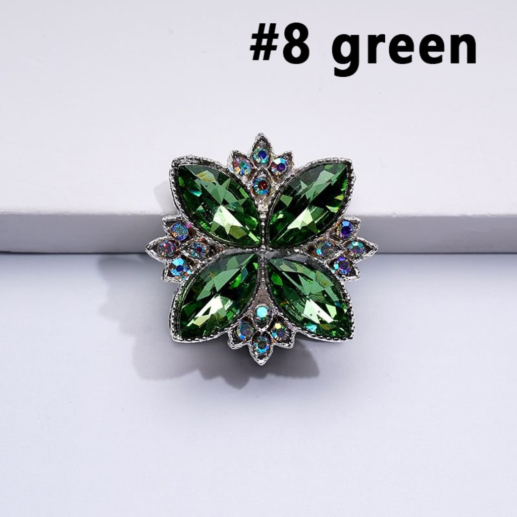 Fancy Bling Bling Silver Alloy Four Leaf Clover with Colorful & AB Rhinestones Beads, Around 26*26MM