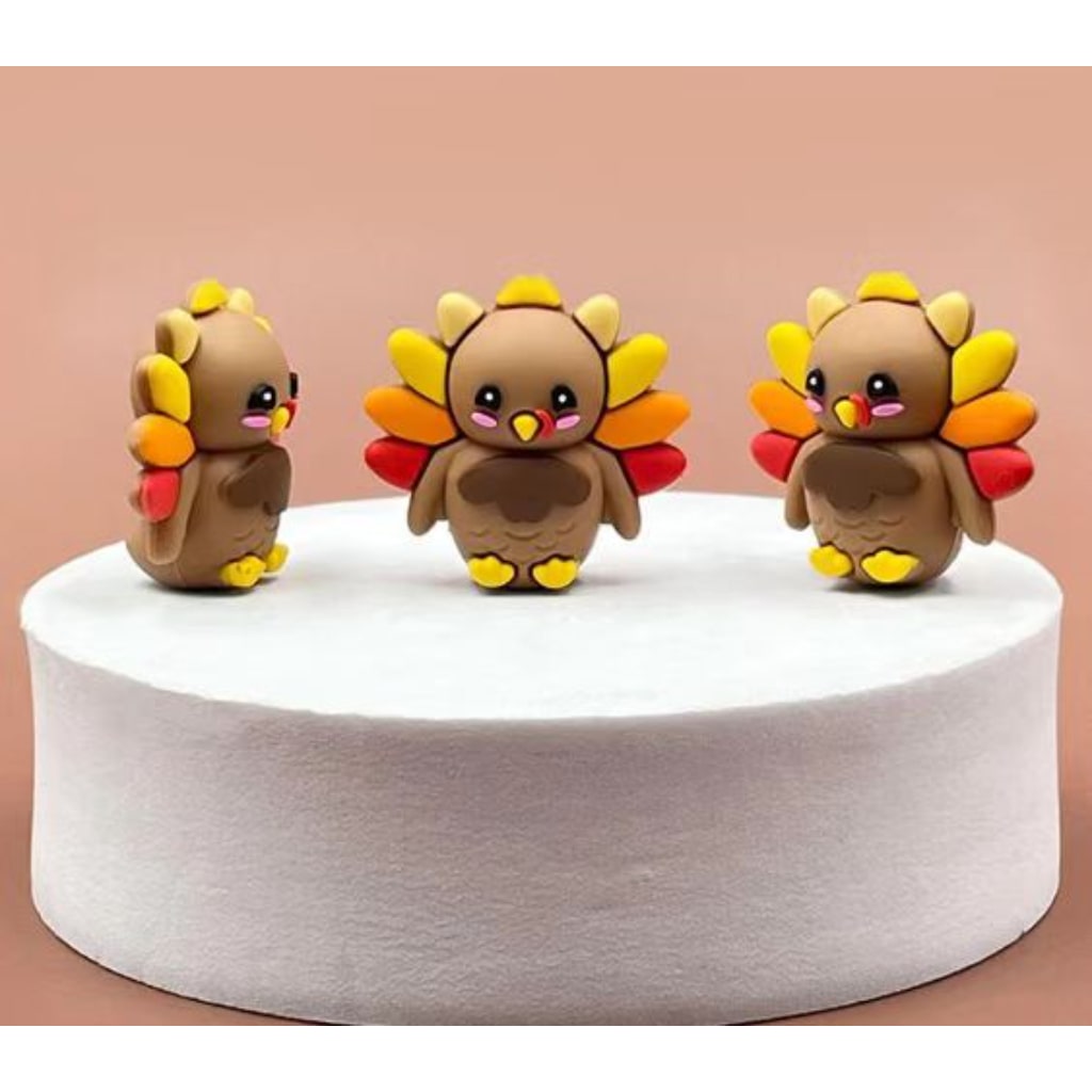 Thanksgiving Cute 3D Vivid Turkey Silicone Focal Beads