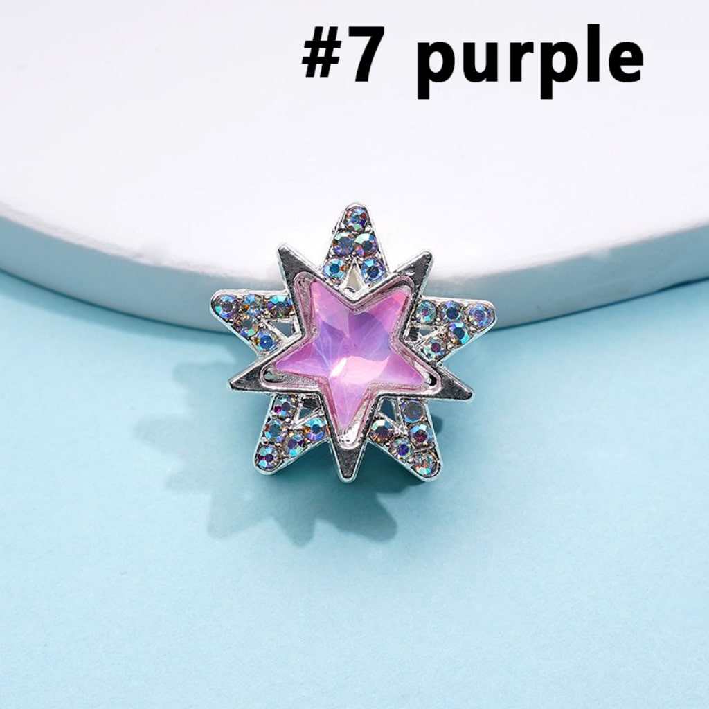 Stars Bling Bling Silver Alloy with Colorful Stars Mini AB Rhinestones Beads, Around 20MM