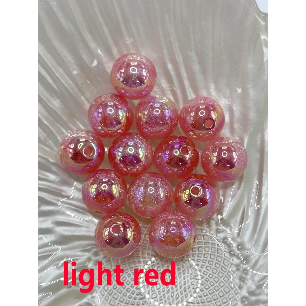Glossy Acrylic Beads with Glitter Inside, Little UV Plating, 16mm FS