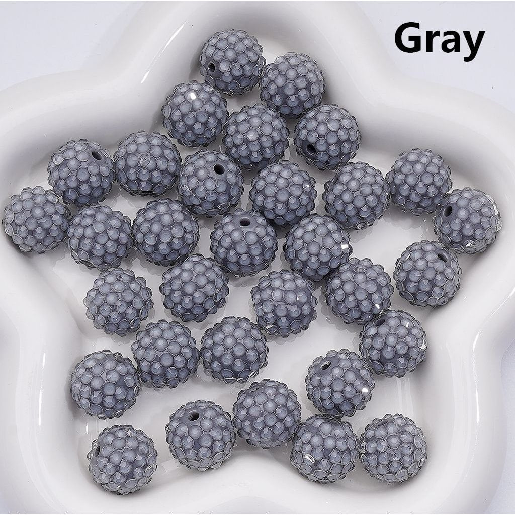 Waxberry Ball Acrylic Beads Clear Round Design with 16MM Rhinestone Sparkle Finish