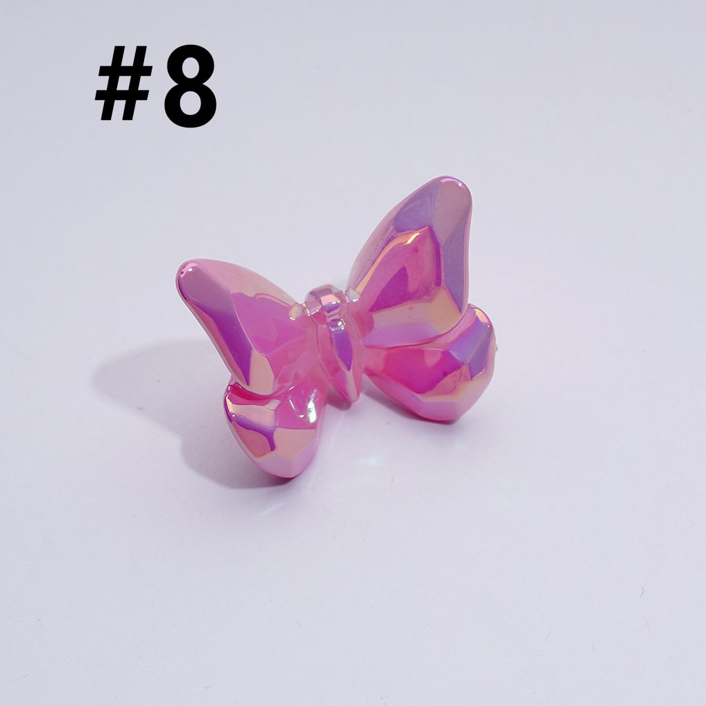 Multi-Color UV Coating Dazzling Butterfly Acrylic Beads, Around 24*20MM