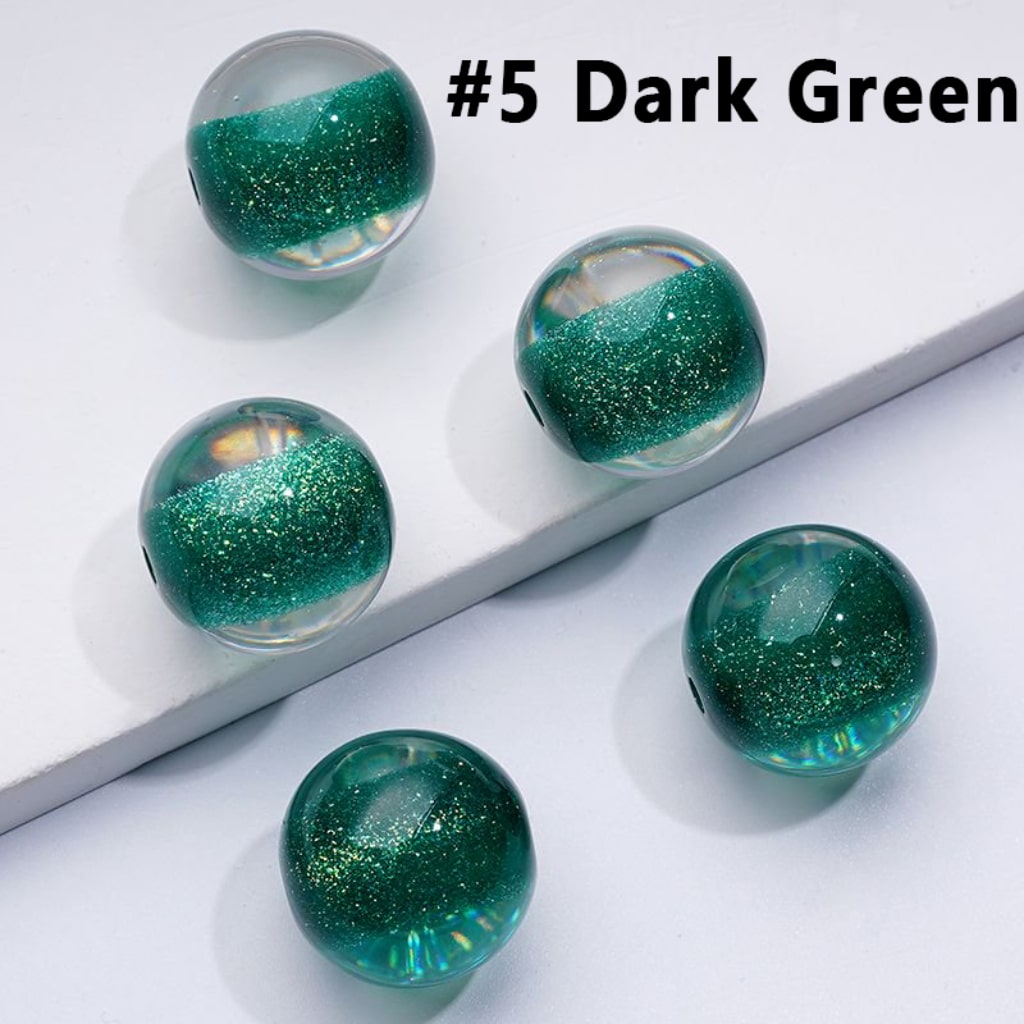 Glitter Galaxy Bling Bling Half Sugar Core Colorful Round Acrylic Beads, 20MM