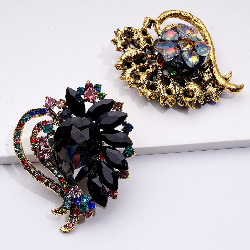 Gold Alloy Heart Exquisite Fancy with Colorful Shiny Rhinestones Cute Butterflies Hearts Snowflakes and Decorative Clay Beads Around 52*64MM