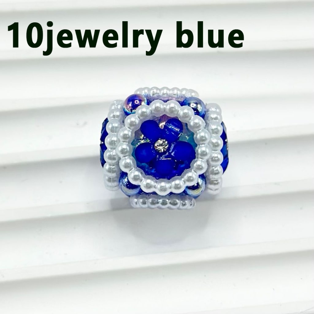 Cute Flowers Clear Rhinestone Inside Bling Bling MiniWhite Pearls Ring Loop Round Acrylic Beads, 20MM