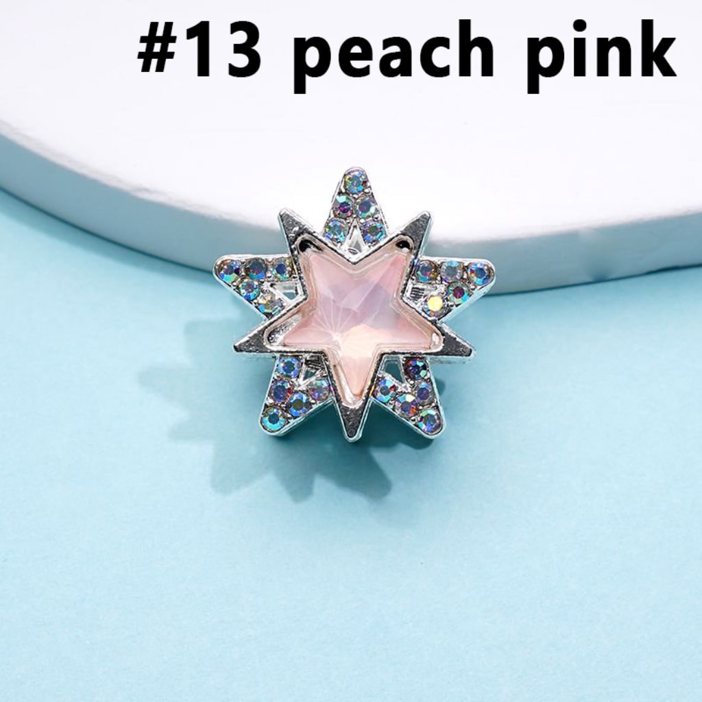 Stars Bling Bling Silver Alloy with Colorful Stars Mini AB Rhinestones Beads, Around 20MM