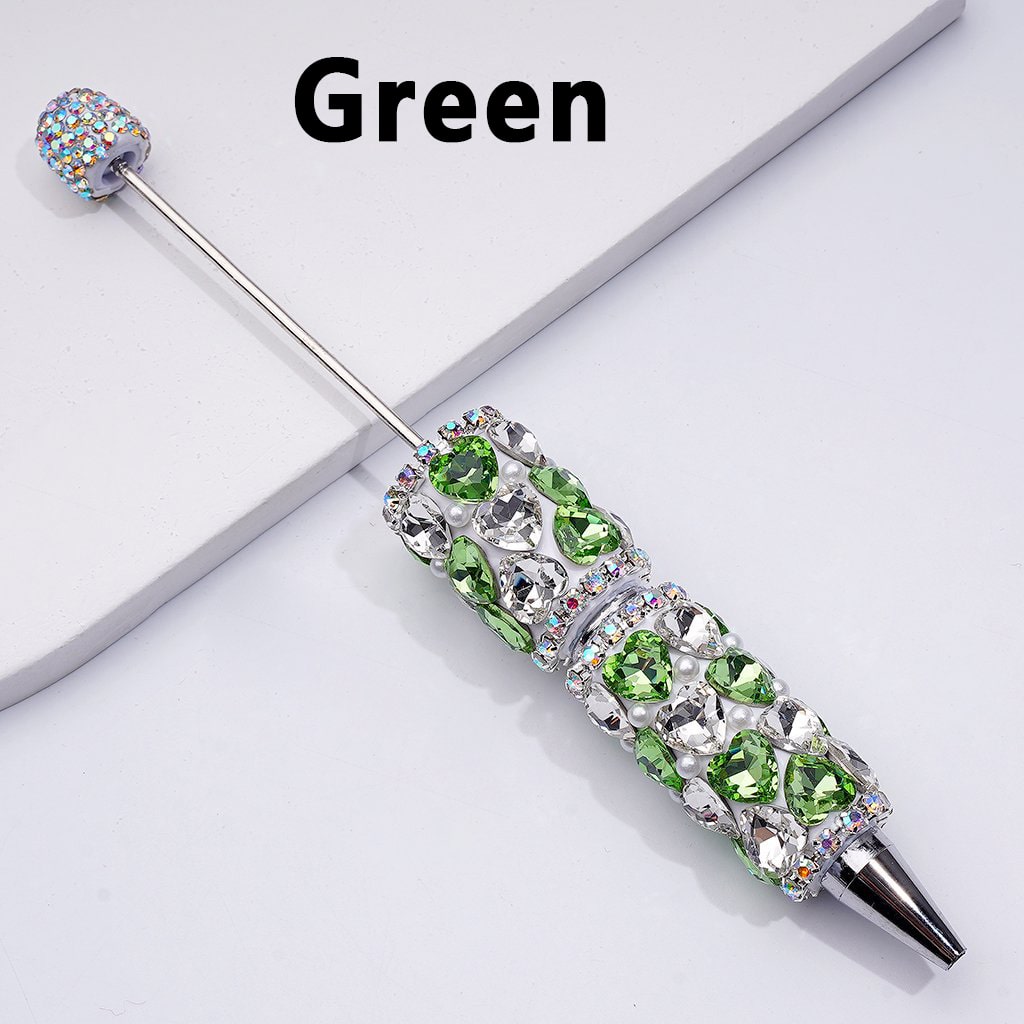 Clay Beadable Pens – Decorated with Multicolor Shiny Hearts, White Pearls, AB Rhinestones & Chains