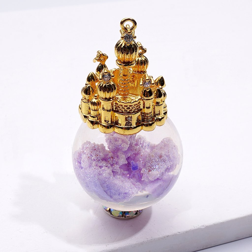 Mini Gold & Fancy Silver Castle Charms 18MM Rhinestone Bead Hanger Rings for Jewelry Making