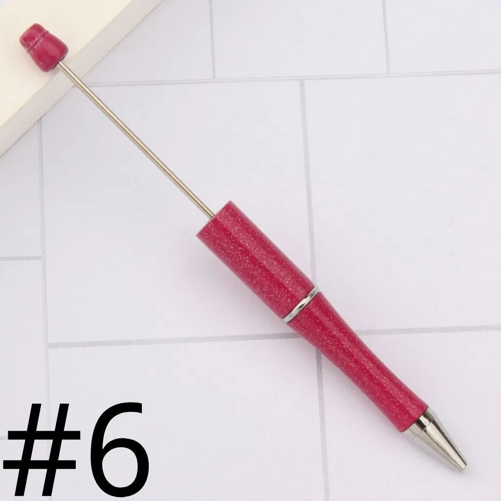 Colorful Plastic Beaded Pens in Solid, Ombre Gradient, and Neon Shades, READ THE DESCRIPTION