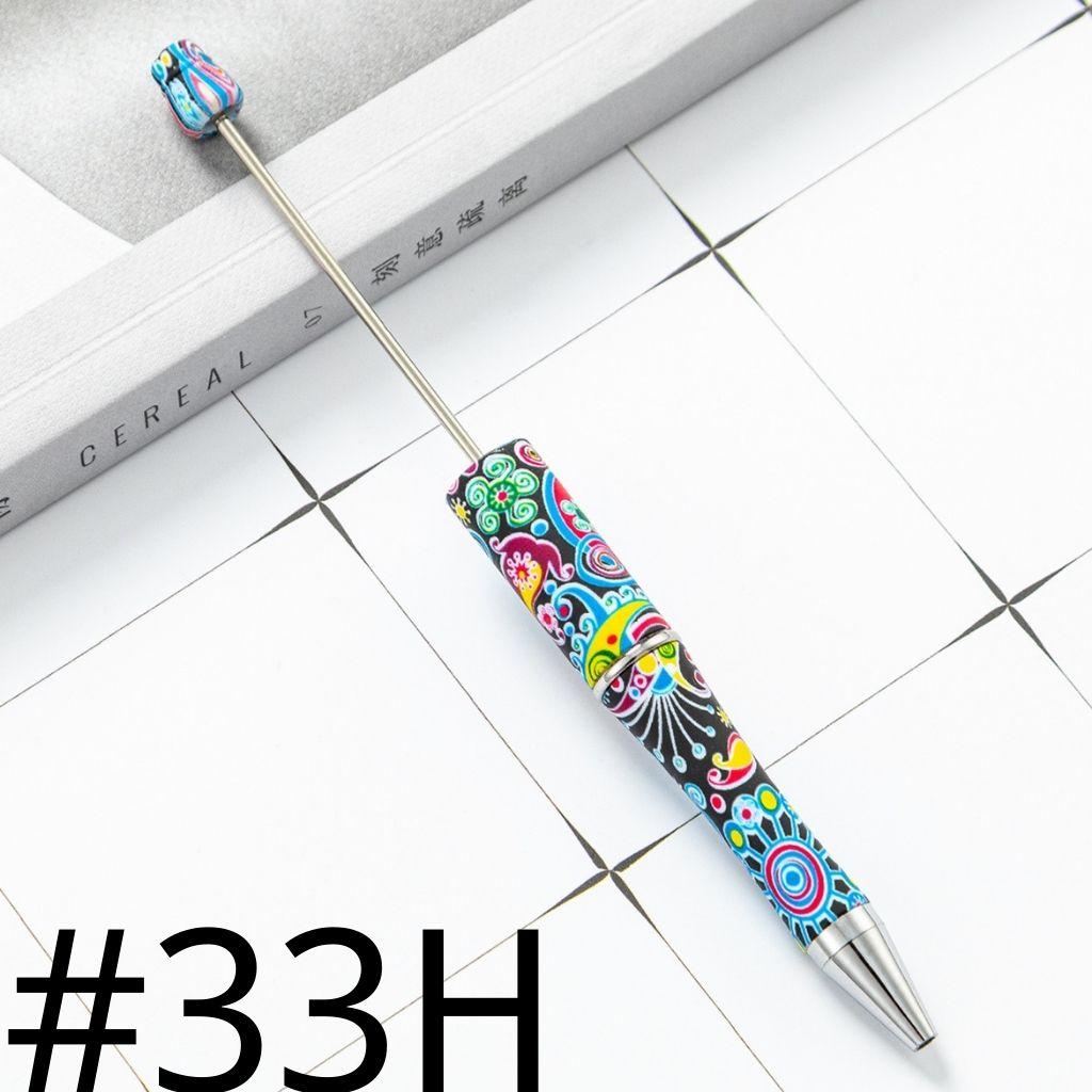 Colorful Design with Elegant Print Printed Beadable Pens Number 33H