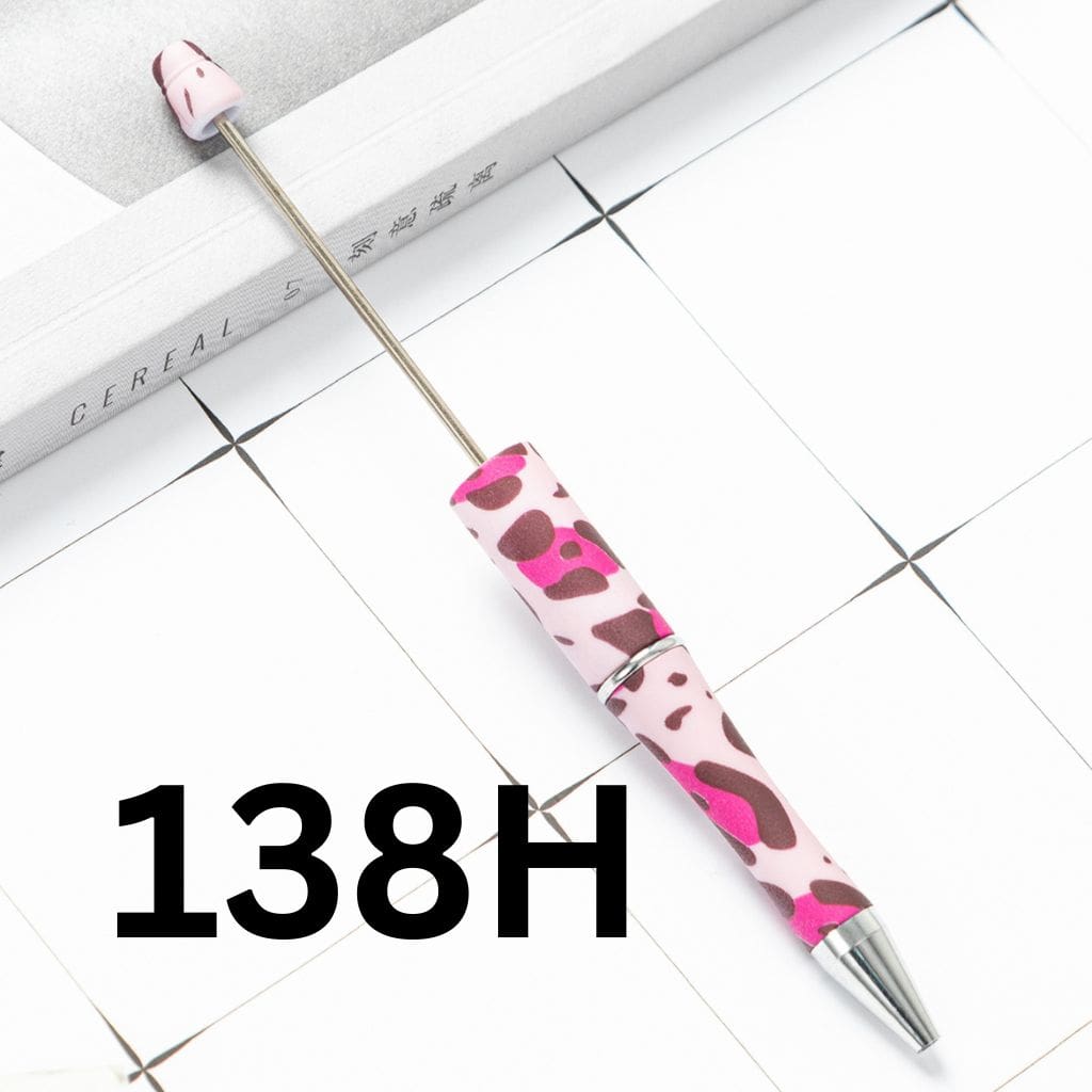 Brown and Dark Pink Camouflage Printed Beadable Pens Number 138H