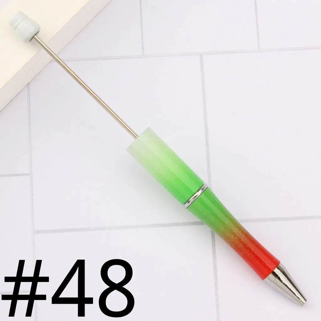 Colorful Plastic Beaded Pens in Solid, Ombre Gradient, and Neon Shades, READ THE DESCRIPTION