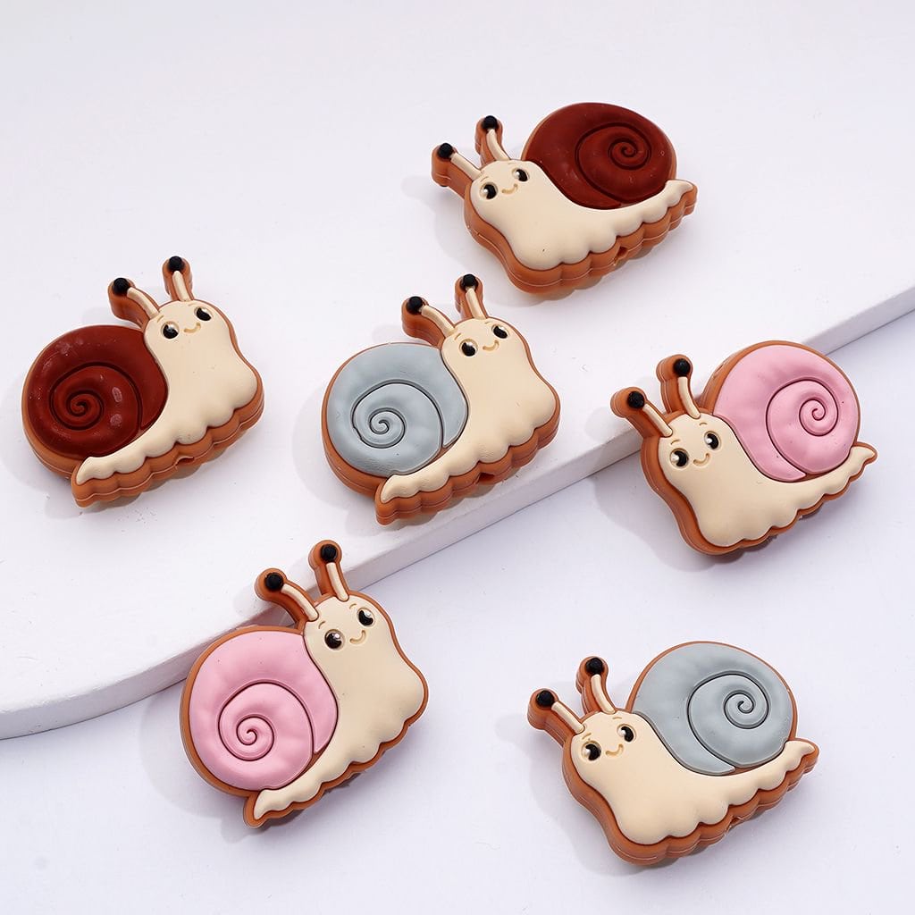 Adorable Tiny Snail Silicone Beads – Perfect for Crafting & DIY Projects