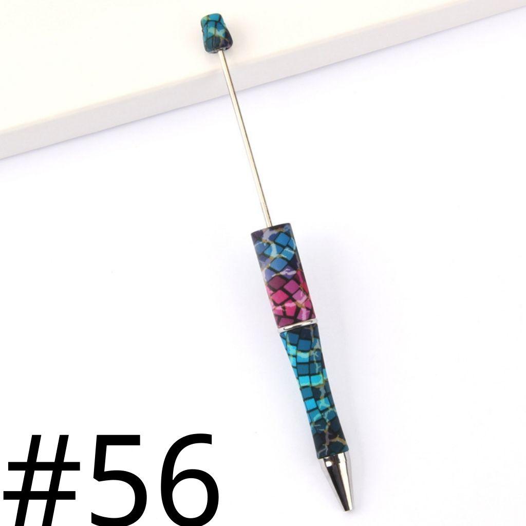 Marble Pavement Pattern Blue Pink Printed Beadable Pens Number 56