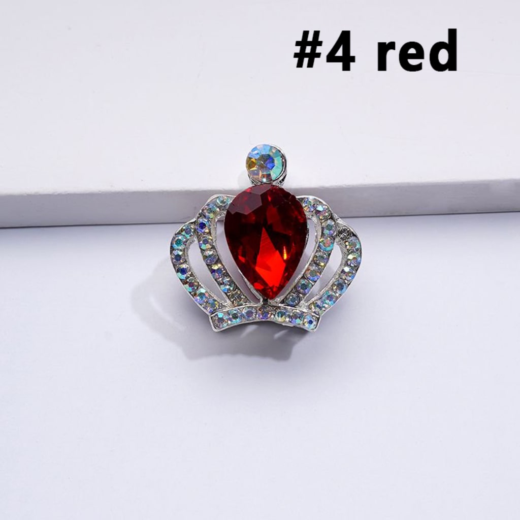 Alloy Bling Bling Silver Crown with Mini AB Rhinestones Colorful Water Drops Beads, Around 24*23MM