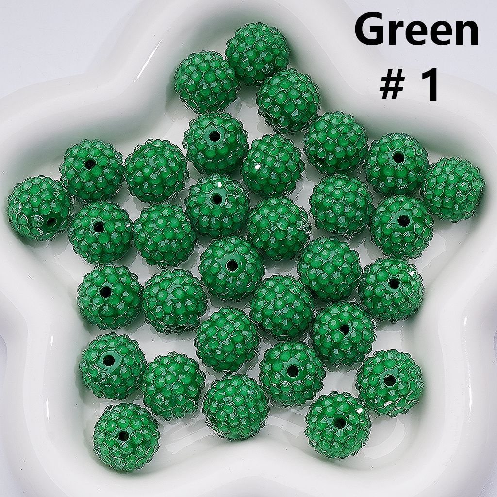 Waxberry Ball Acrylic Beads Clear Round Design with 16MM Rhinestone Sparkle Finish