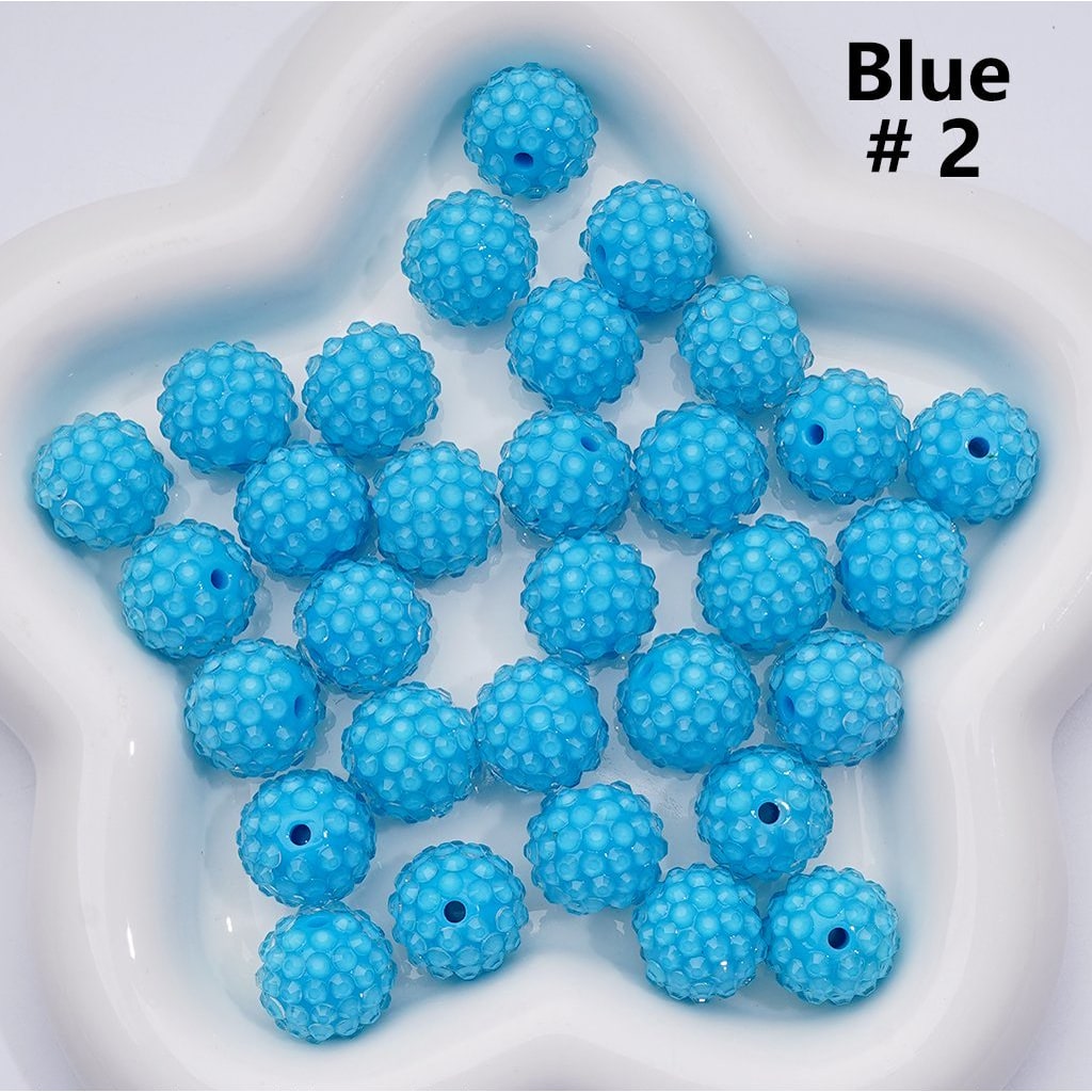 Waxberry Ball Acrylic Beads Clear Round Design with 16MM Rhinestone Sparkle Finish