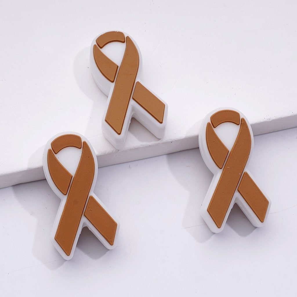 Vibrant Silicone Focal Beads with Colorful Ribbon Designs