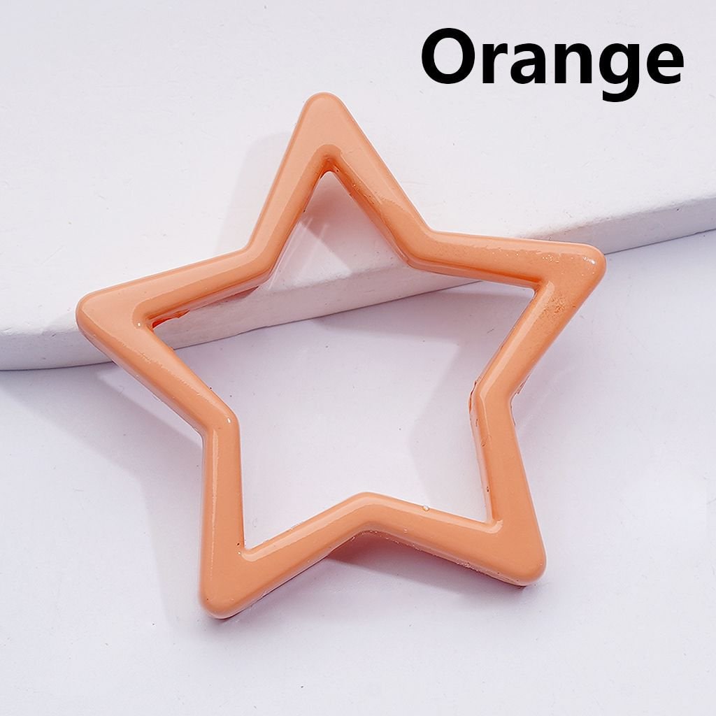 Five-Pointed Star Frame Acrylic Beads Solid Color Design, 43MM (Single Color is available for 100pcs(whole bag))