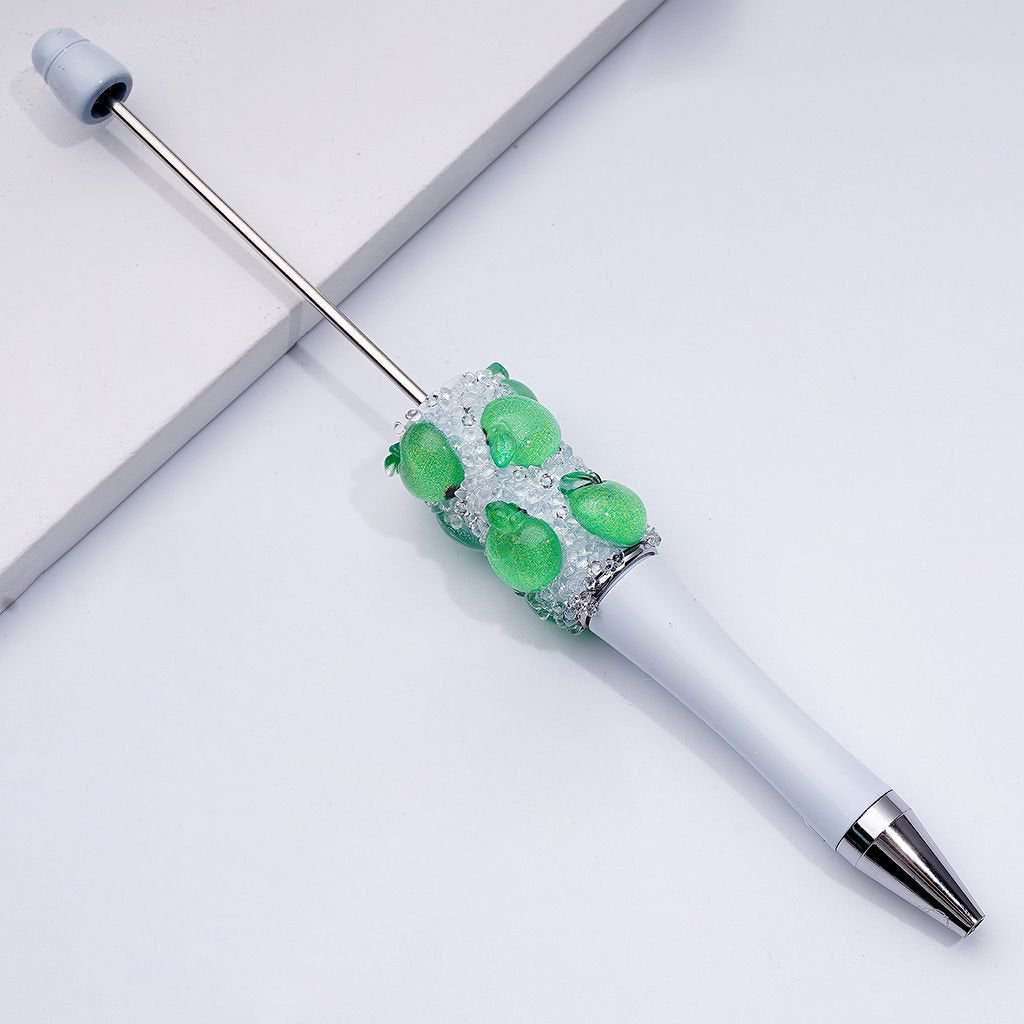 Vibrant Fruit-Themed Beadable Pens – Clear Sugar White Design for a Fresh Look