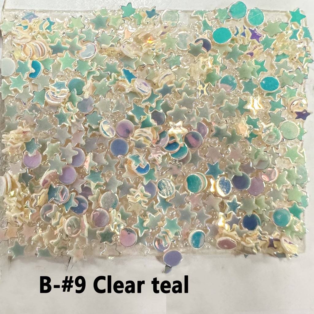 Star Round Shape Flakes for Pen, DIY Bling Bling Wraps Tapes Around 40*28MM, 78pcs in 1 Sheet, Please Read the Description