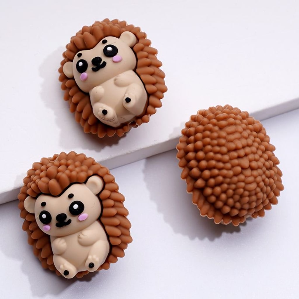 3D Hedgehogs Little Cute Silicone Focal Beads