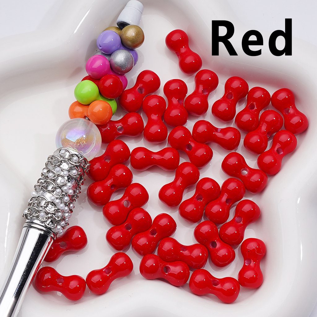 Mini Bone-Shaped Acrylic Beads Assorted Colors, 8*16MM