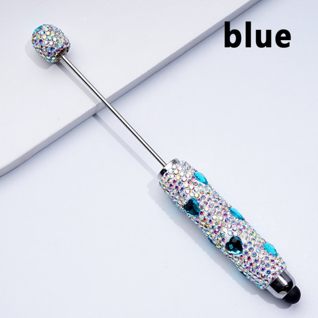 Colorful Heart Rhinestones Mini AB Rhinestones with Beadable Clay Stylus Pens Covered the Entire Pen