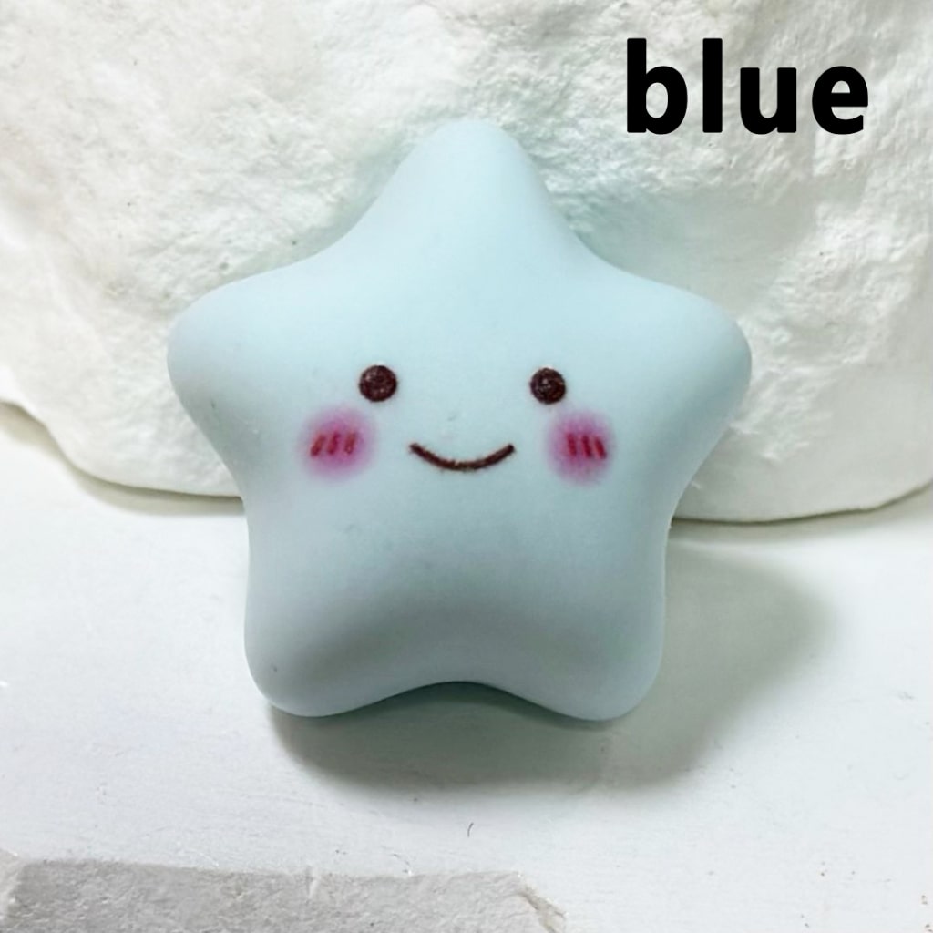 Smile Face Solid Color Star Acrylic Beads, Around 24*23MM