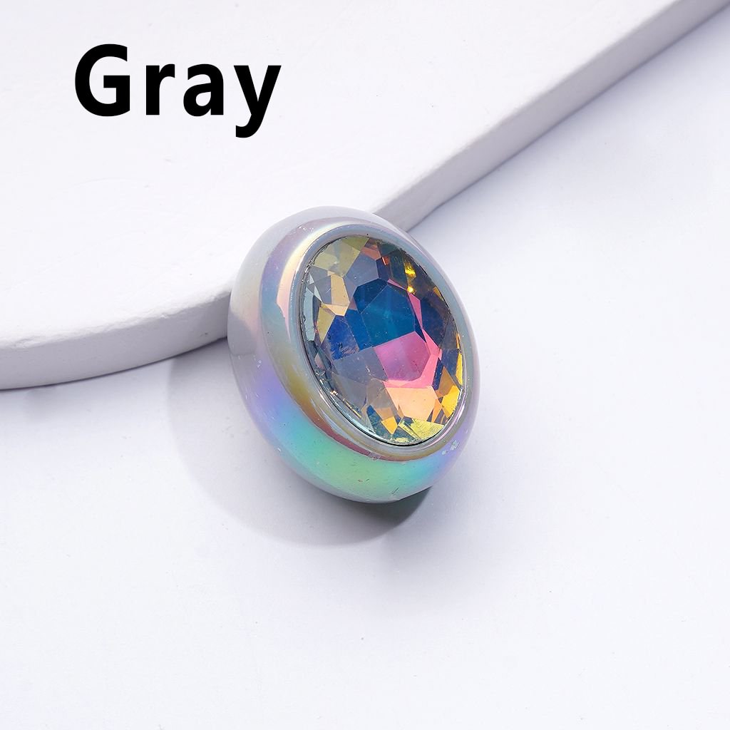 Glossy UV-Coated Oval Acrylic Beads with Sparkling K9 Rhinestone Core, Approx. 26×20MM