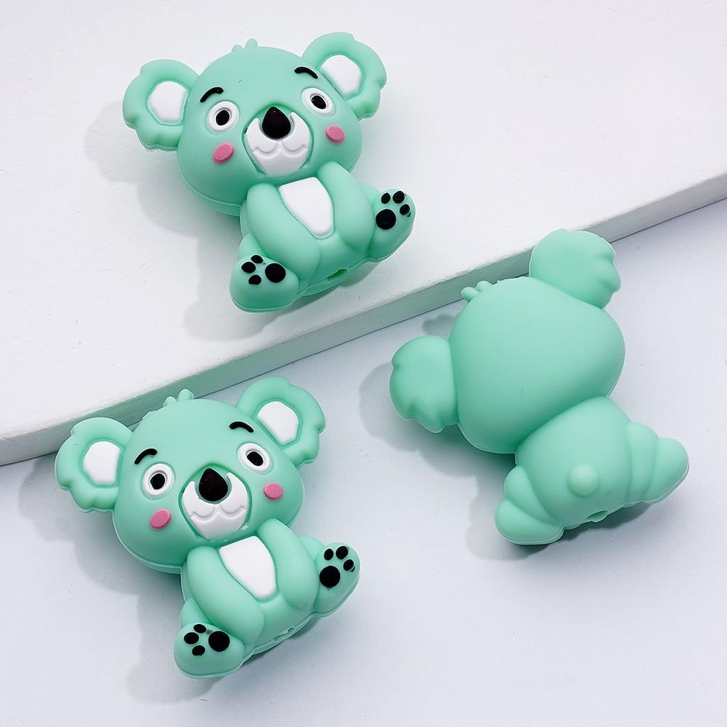 Adorable 3D Koala Silicone Focal Beads – Charming and Lifelike Design