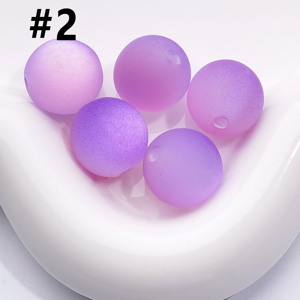 Dual-Tone Cat Eye Acrylic Beads – Frosted Round Design, 16MM