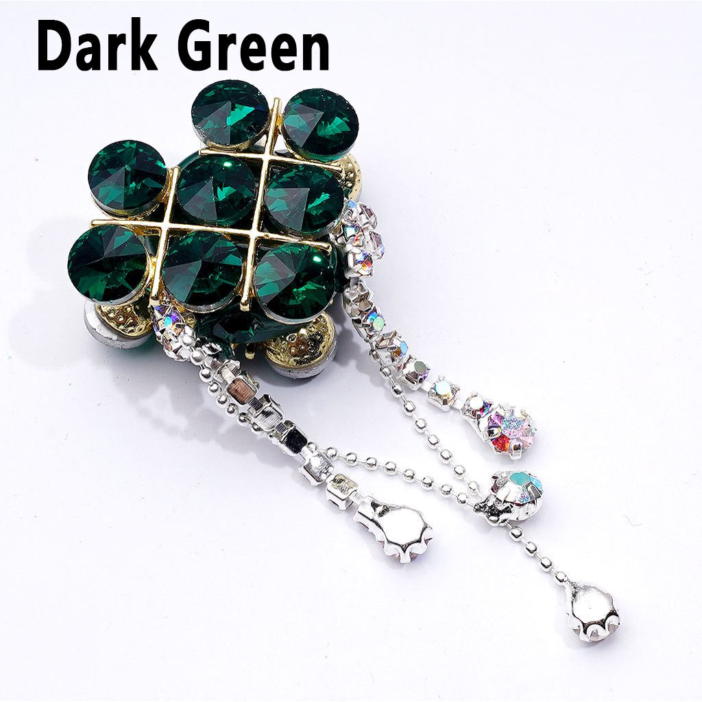 Gold Alloy Heart Fancy Exquisite with Shiny Rhinestones Chains Pendants Glitter Flowers and Decorative Clay Beads Around 34*28*18MM