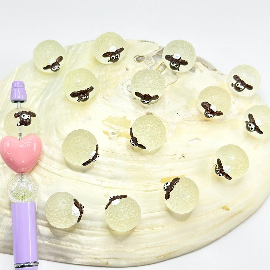 Sheep Clear Luminous Cute Acrylic Beads Charms, Around 19*14MM