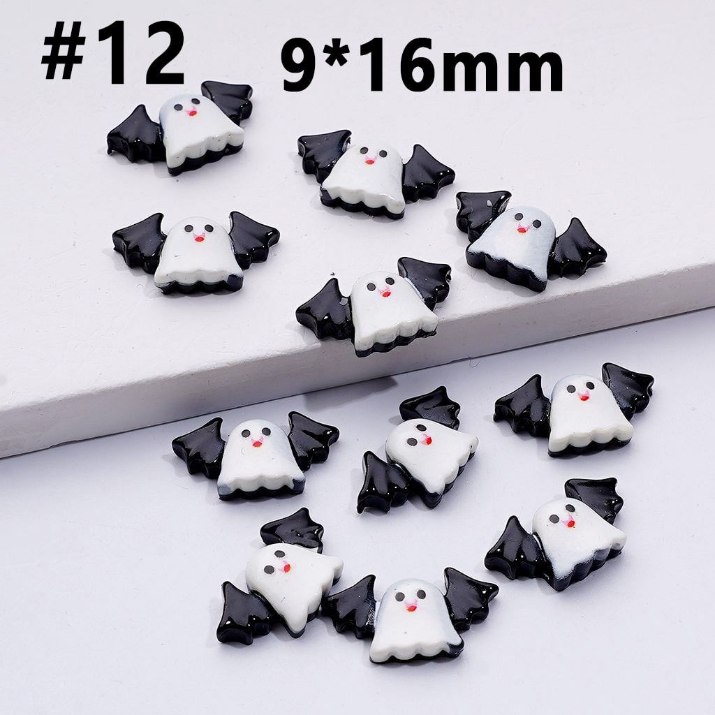 Festive Halloween Series Charms – Tiny Cross, Bat, Pumpkin & Ghost Jewelry Accents