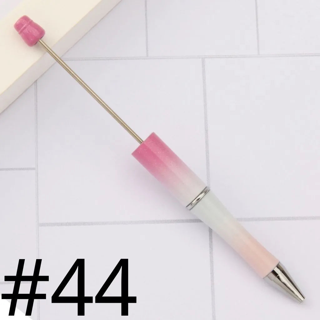 Colorful Plastic Beaded Pens in Solid, Ombre Gradient, and Neon Shades, READ THE DESCRIPTION